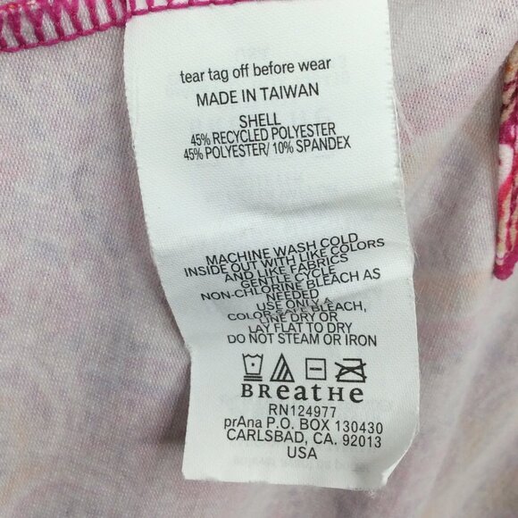 Prana Nadia Veeda Dress Women's Size Medium Pink Orange Printed Faux Wrap - Picture 9 of 10